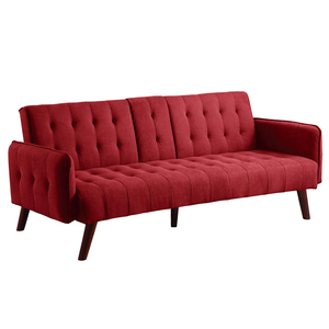 Conjunto de sofá cama personalizado para sala de estar, Convertible, de madera, plegable, de terciopelo rosa, viene cama, venta al por mayor - Product Image 5