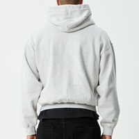 Hoodie Sweatshirt Pria Model Longgar Bahan Fleece Berkualitas Tinggi dengan Bordir Patch Logo Kustom dan Desain Drop Shoulder untuk Streetwear