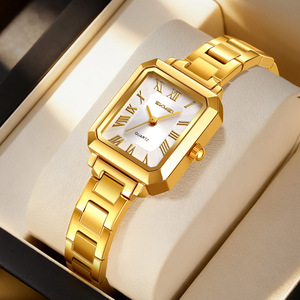 Reloj de pulsera de lujo para mujer, elegante reloj cuadrado pequeño con correa de acero, resistente al agua, reloj de cuarzo para mujer - Product Image 5