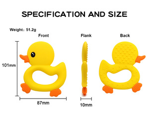 Vịt <span class=keywords><strong>Teether</strong></span> Hình Dạng Động Vật BPA Miễn Phí Tùy Chỉnh Mặt Dây Chuyền Mềm Đồ Chơi Trẻ Sơ Sinh Bé <span class=keywords><strong>Silicone</strong></span> Vịt <span class=keywords><strong>Teether</strong></span> Set Cho Răng Trẻ Sơ Sinh - Product Image 5