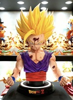 Dragon Ball Z 1:1 Taille Réelle Super Saiyan Goku Corps Entier GK Résine Figurine d'Action Anime Effets de Combat Décorative de Collection