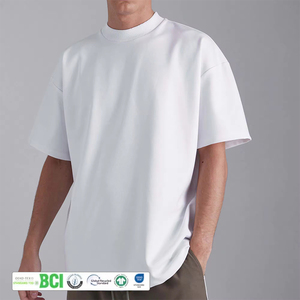 เสื้อยืดโอเวอร์ไซส์ทรงบ็อกซี่ผ้าคอตตอนหนา 100% น้ำหนัก 275 กรัม พิมพ์ลายโลโก้สตรีทแวร์คุณภาพสูง แขนสั้น คอปก สำหรับผู้ชาย - Product Image 3