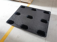 Palettes Euro durables et écologiques pour l'extérieur Plastique HDPE recyclé à 4 voies à simple face emboîtable pour le stockage industriel de l'acier