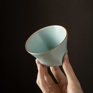 Taza de té de cerámica Ru Ware, taza maestra de porcelana azul cielo para juego de té Kung Fu, uso doméstico, diseño tradicional chino - Product Image 2