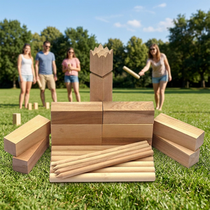 Juego Social al Aire Libre de Madera Dura, Kubb, Juego de Jardín para Formar Equipos, <span class=keywords><strong>Ajedrez</strong></span> <span class=keywords><strong>Vikingo</strong></span> para Acampar, Picnic, Juego Deportivo Interactivo - Product Image 5
