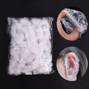Disposable <b>ear</b> <b>covers</b> for daily use, strip-shaped, oil-proof PE earmuffs, suitable for hair dyeing, hair treatments, styling, - Product Image 1