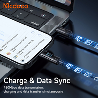 Mcdodo 578 Creative niveau de batterie affichage numérique PD chargeur 60 Watts câble de données pour iPhone 15 16 iPad câbles de téléphone portable