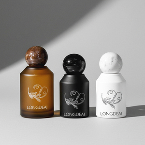 OEM Luxury Cylinder Black Perfume Bottle 30ml 50ml 100ml Eco-friendly Glass Perfume Bottles with <b>Resin</b> Cap and Box Packaging - Product Image 2