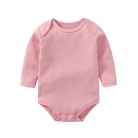 Combinaison pour bébé nouveau-né 100% coton à manches longues, col enveloppant, épaules tombantes, couleur unie, unisexe, OEM ODM en gros