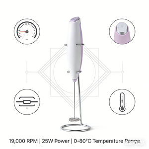 Culi - Herramientas Esenciales Potentes, Baterías <span class=keywords><strong>Duracell</strong></span>, Batidora Eléctrica, Espumador de Leche para Latte Art - Product Image 2