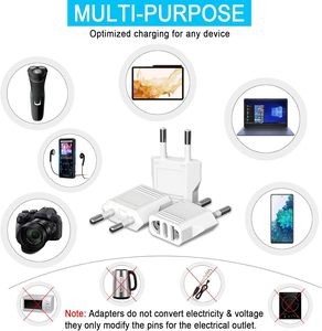 Adaptateur de <span class=keywords><strong>voyage</strong></span> universel US vers Europe, convertisseur de prise de type C pour les États-Unis vers l'Allemagne, l'Italie, l'Espagne, la France, adaptateur de courant européen - Product Image 5