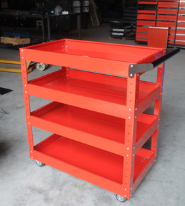 Estante de Almacenamiento de Herramientas para Detallado de Automóviles de Tres Niveles, Metálico, Color Naranja, Personalizado, para Servicio Automotriz - Product Image 2