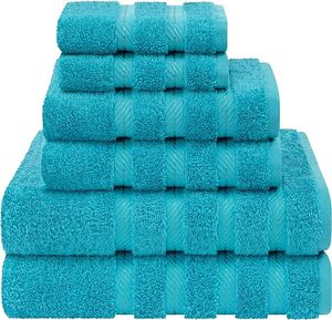 6-Piece Dyed <b>Towel</b> <b>Set</b> 100% Soft Ring Spun Cotton Includes 2 <b>Bath</b> <b>Towels</b> 2 Hand <b>Towels</b> 2 Washcloths Antimicrobial Quick-Dry Very - Product Image 5