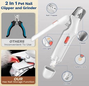 Innovador Cortauñas 2 en 1 Recargable por USB con Sensor de Seguridad Rápido para Perros Grandes, Medianos y Pequeños, y Gatos - Product Image 2
