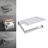 Porte-papier toilette multifonctionnel en acier inoxydable 304, écologique, moderne, pour salle de bain, fixation murale adhésive ou à vis, antirouille, avec support pour téléphone