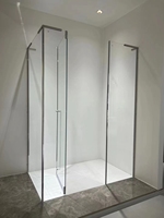 Douche walkin sans cadre Roll in shower porte pivotante 8mm salle de douche en verre