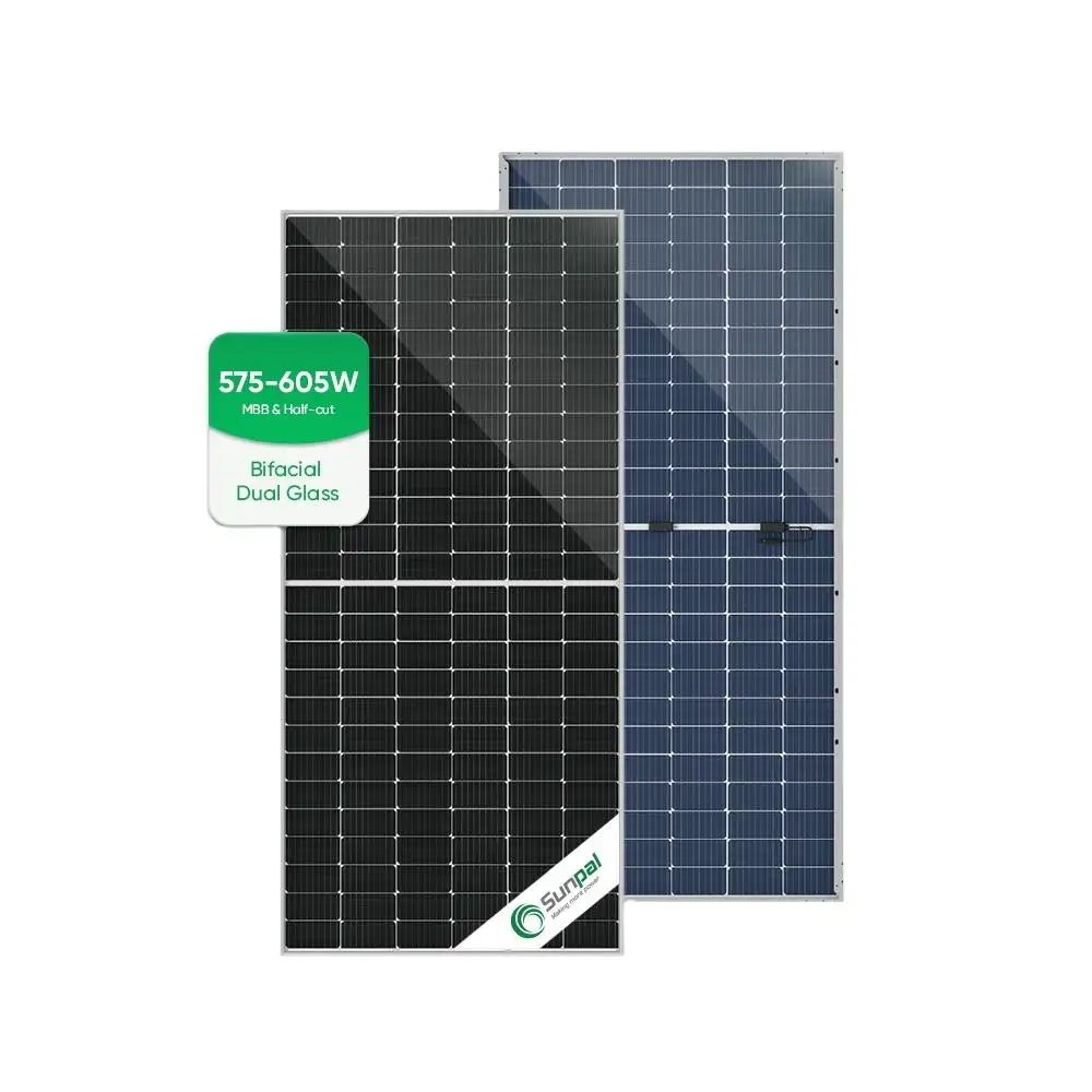 Hjt zweiseitige Photovoltaik-Panels 495 W 500 W 595 W 600 W monokristallines Pv-Modul mit Doppelglas