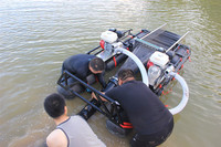 Drague à boues flottante portable - Moteur à 2 cylindres, machine de nettoyage des sédiments aquatiques pour les lacs/étangs