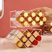 10 grilles boîte à cosmétiques rouge à lèvres brillant à lèvres porte-étui maquillage organisateur présentoir en acrylique Transparent boîte de rangement en plastique