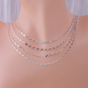 Chaînes à maillons plats de 2,5 mm <span class=keywords><strong>en</strong></span> or 14 carats plaqué/<span class=keywords><strong>argent</strong></span> 925, pour la fabrication de colliers, bracelets et chaînes de cheville, fabrication de bijoux permanents faits à la main - Product Image 5