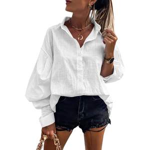 Chemisier blanc décontracté 2025 pour femmes de taille moyenne - Product Image 4