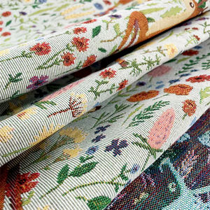 สีเขียว,สีฟ้าและสีม่วงสัตว์สวนสัตว์กวางพรมผ้าเบาะโดยผ้าหลา Jacquard - Product Image 5