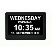 Reloj calendario digital de alta calidad con pantalla grande, temporizador de cuenta regresiva y control de voz listo, formato de audio y video MP3 y AVI