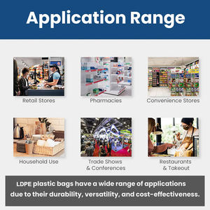 Bolsas de Plástico Resistentes con Asas para Comestibles, Fabricadas en LDPE S2 S3 S4, Blancas, Diseño de Camiseta, Bolsas de Transporte de Mercancía de HDPE/LDPE - Product Image 3