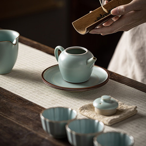 Ru Ware Sky Blue Teapot Porcelain Round With Lid For Kung Fu <b>Tea</b> <b>Set</b> - Product Image 4