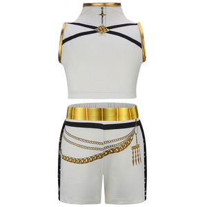 Costume da ballo Kpop di alta qualità per bambine, uniforme con finiture dorate, stile anime, per spettacoli teatrali e <span class=keywords><strong>Halloween</strong></span> - Product Image 5