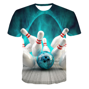 Fitspi verano 3D impreso camiseta <span class=keywords><strong>para</strong></span> hombre patrón de bolos camisa de manga corta <span class=keywords><strong>parejas</strong></span> ropa deportiva uniforme de béisbol - Product Image 4