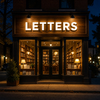 Enseigne de devanture personnalisée, lettres en relief 3D LED éclairées par l'avant, signalétique extérieure pour librairie