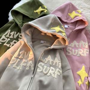 Sudadera con Capucha de Moda, Casual, con Estampado, Unisex, con Logotipo Personalizado, de Algodón Grueso, con Cierre, Talla Grande - Product Image 1