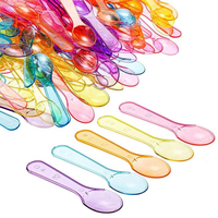 Sendok Plastik Mini Sekali Pakai Multi-Warna PS 3 Inch NewFida untuk Kue Yogurt Jello Selai Es Krim Dessert