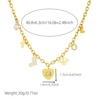 Collier pendentif cœur en acier inoxydable anti-ternissement avec chaîne épaisse, plaqué or 18 carats PVD, collier à breloques DIY pour femme