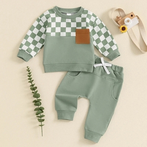 Sudadera de algodón orgánico para bebé, 2 uds., disfraz infantil, conjunto de ropa de invierno informal a la moda para niños, chándal para niñas y niños de 2 a 6 <span class=keywords><strong>años</strong></span> - Product Image 6
