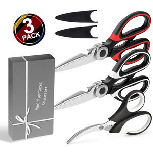 Kitchen Scissors Set 4 In Stainless Steel Black And White V Shaped For Home Use Dishwasher Safe - Product Image 3