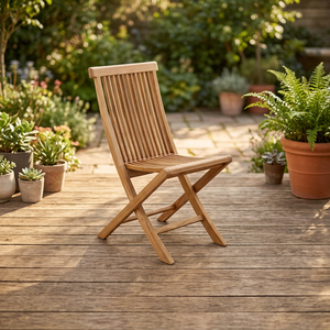 Chaise de salle à manger d'extérieur moderne, pliable, en teck massif, écologique, imperméable, portable et durable - Product Image 3