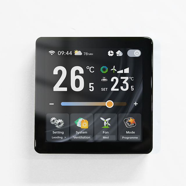 Smart WiFi Central AC Thermostat Touch Screen Remote Control Temperature Regulator for 0-10V Fan Coil System 3 Speed