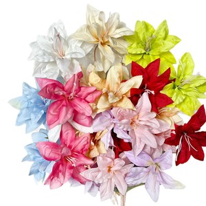 Bouquet de lys artificiels en soie, décorations de mariage multicolores, accessoires d'intérieur et d'extérieur - Product Image 5