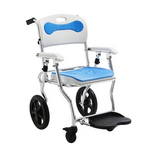 Fauteuil roulant manuel multifonction léger en alliage d'aluminium pliable, fauteuil de bain pour personnes âgées, chaise de toilette - Product Image 1