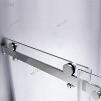 Roues rectangulaires en laiton de 8mm de haute qualité cloison de douche en verre trempé porte de salle de bain coulissante avec cadre