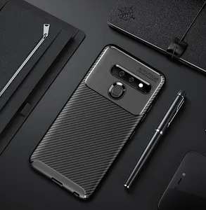 탄소 섬유 케이스 LG G8 V50 think V40 K40 K20 K40S Q70 V60 K61 K42 K52 K62 Q52 K92 Stylo7 5G 소프트 TPU 보호 쉘 커버