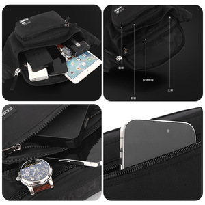 Riñonera Ligera de Nailon con Cinturón Ajustable, Bolsa Cruzada para el Pecho, Multibolsillos, para Deportes, Correr, Viajes y Uso Diario - Product Image 6