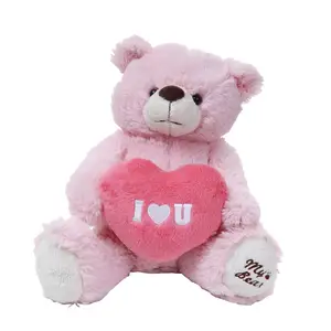 Bonito tamanho personalizado rosa ursinho de pelúcia macio brinquedo pelúcia