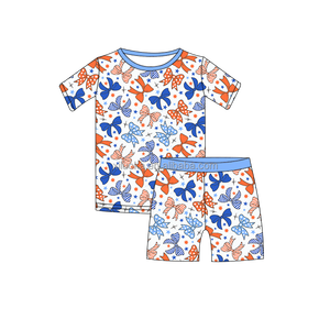 Vente de gros Ensemble de pyjamas pour enfants en bambou et viscose personnalisés pour bébés Chemise courte pour enfants Pantalon 2 Pic Vêtements de nuit d'été pour tout-petits - Product Image 2