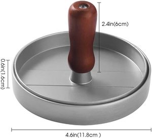 Nouvelle presse à galettes écologique en acier inoxydable avec poignée en bois pour hamburgers, galettes de viande, riz – Tendance STELLAR PATH - Product Image 2
