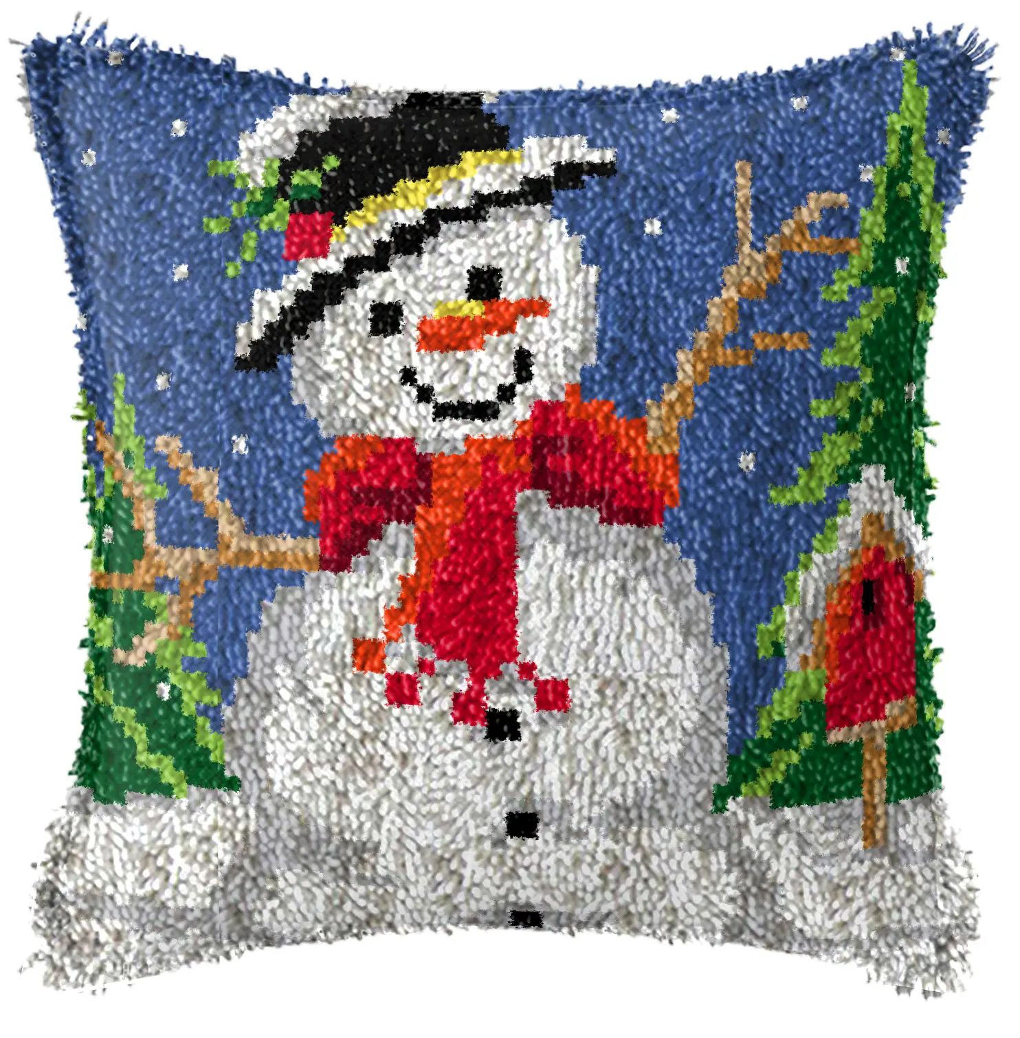 High Quality Christmas Embroidered Latch Hook Kits Pillow Case DIY Rug Yarn Cross-stitch Cushion Cover for Car and Home Sofa