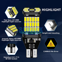 Ampoules de freinage additionnelles super lumineuses T15 4014 45SMD pour voiture, ampoules de recul et de clignotant neuves pour voiture