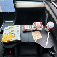 Plateau de voiture Plateau pliable pour ordinateur portable Compatible avec Tesla Model Y Model 3, Plateaux alimentaires de voiture pour manger Sac de table de voiture inclus